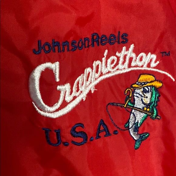 Vintage Hilton Johnson Reels Crappiethon embroidered Jacket XL made in USA - Picture 2 of 10